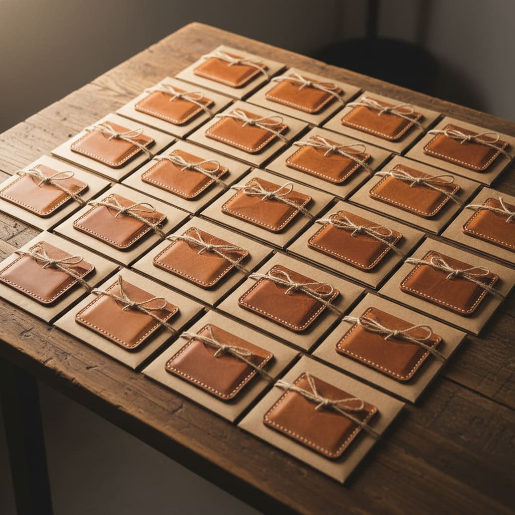 Lederne Firmen- und Geschenksets aus der AstinMand Werkstatt